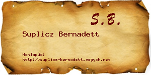 Suplicz Bernadett névjegykártya